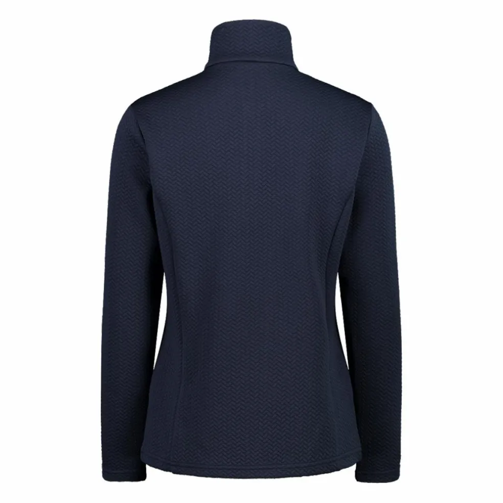 Pile mezza zip elasticizzato da donna con stampa jacquard