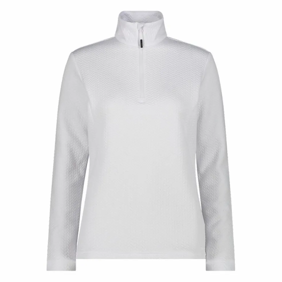 Pile mezza zip elasticizzato da donna con stampa jacquard