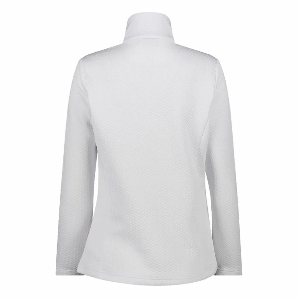 Pile mezza zip elasticizzato da donna con stampa jacquard