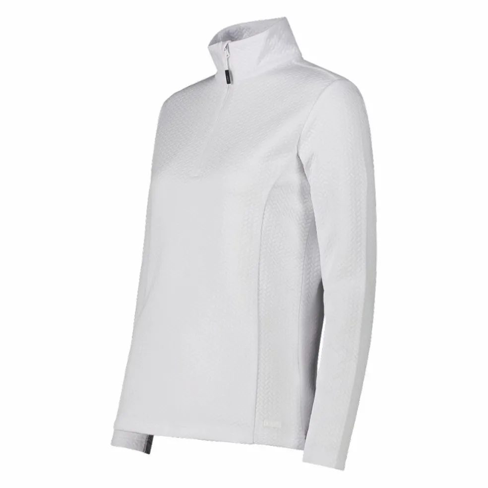 Pile mezza zip elasticizzato da donna con stampa jacquard