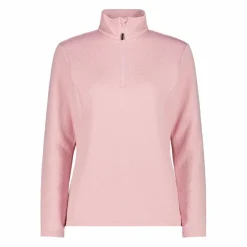 Pile mezza zip elasticizzato da donna con stampa jacquard