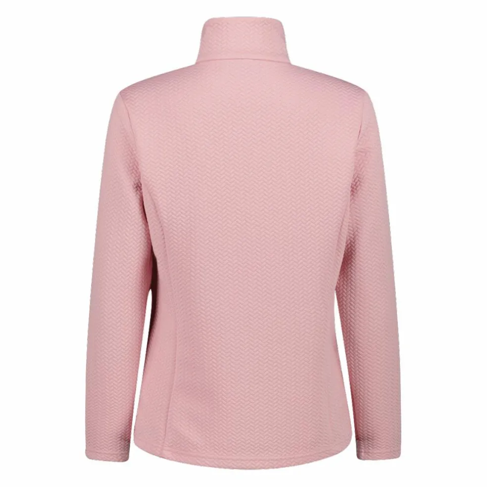 Pile mezza zip elasticizzato da donna con stampa jacquard