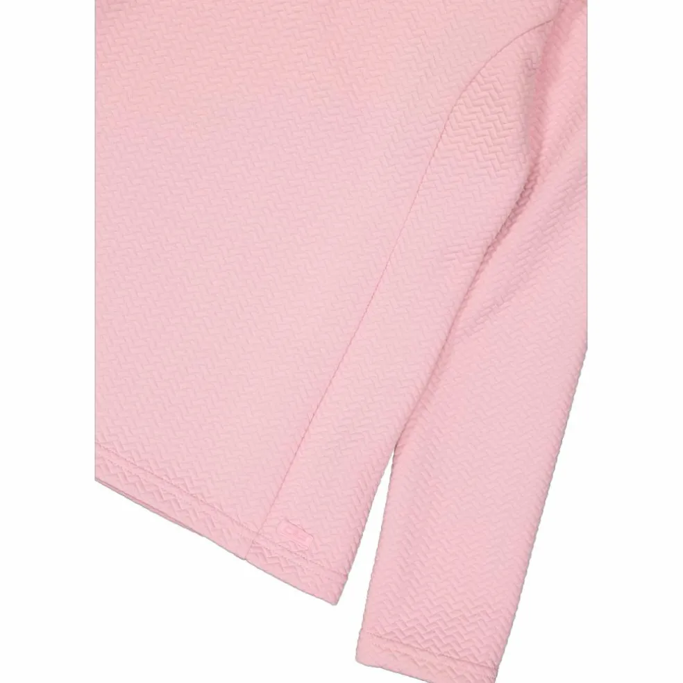 Pile mezza zip elasticizzato da donna con stampa jacquard