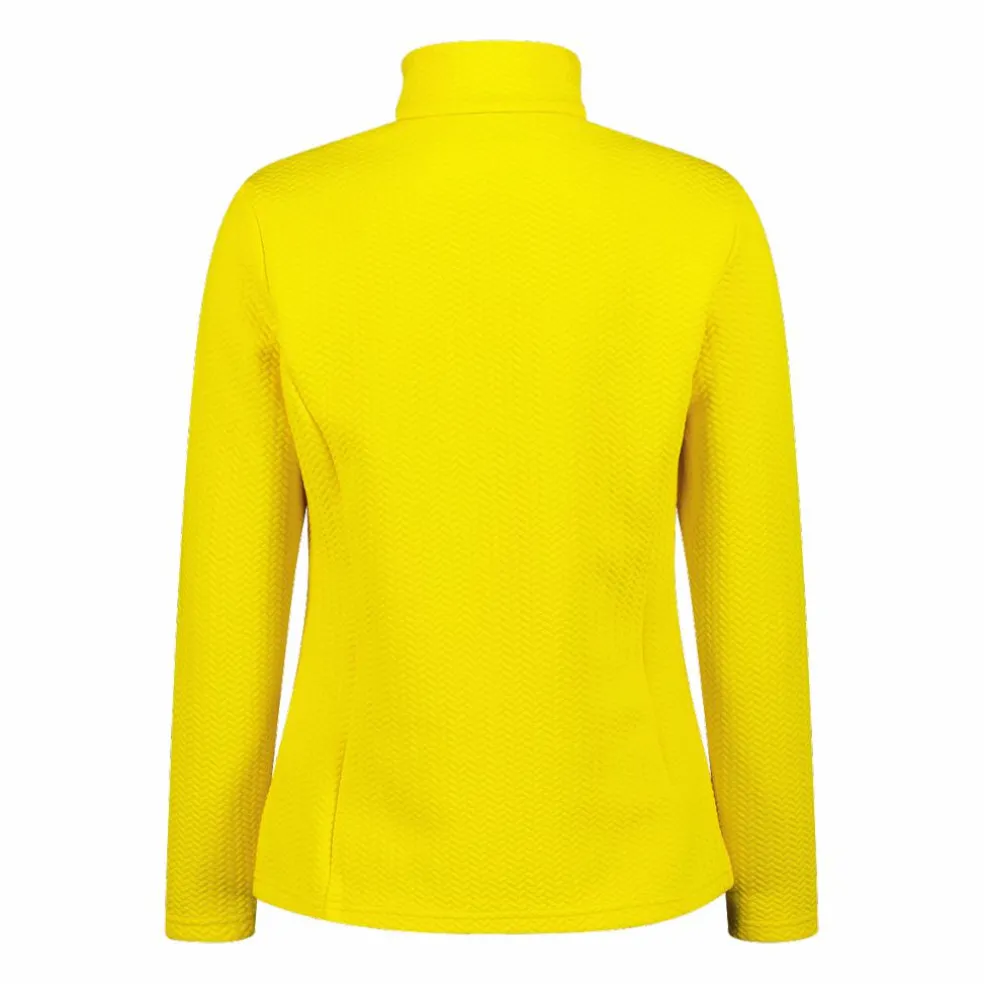 Pile mezza zip elasticizzato da donna con stampa jacquard
