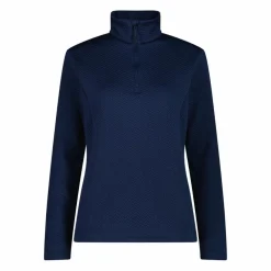 Pile mezza zip elasticizzato da donna con stampa jacquard