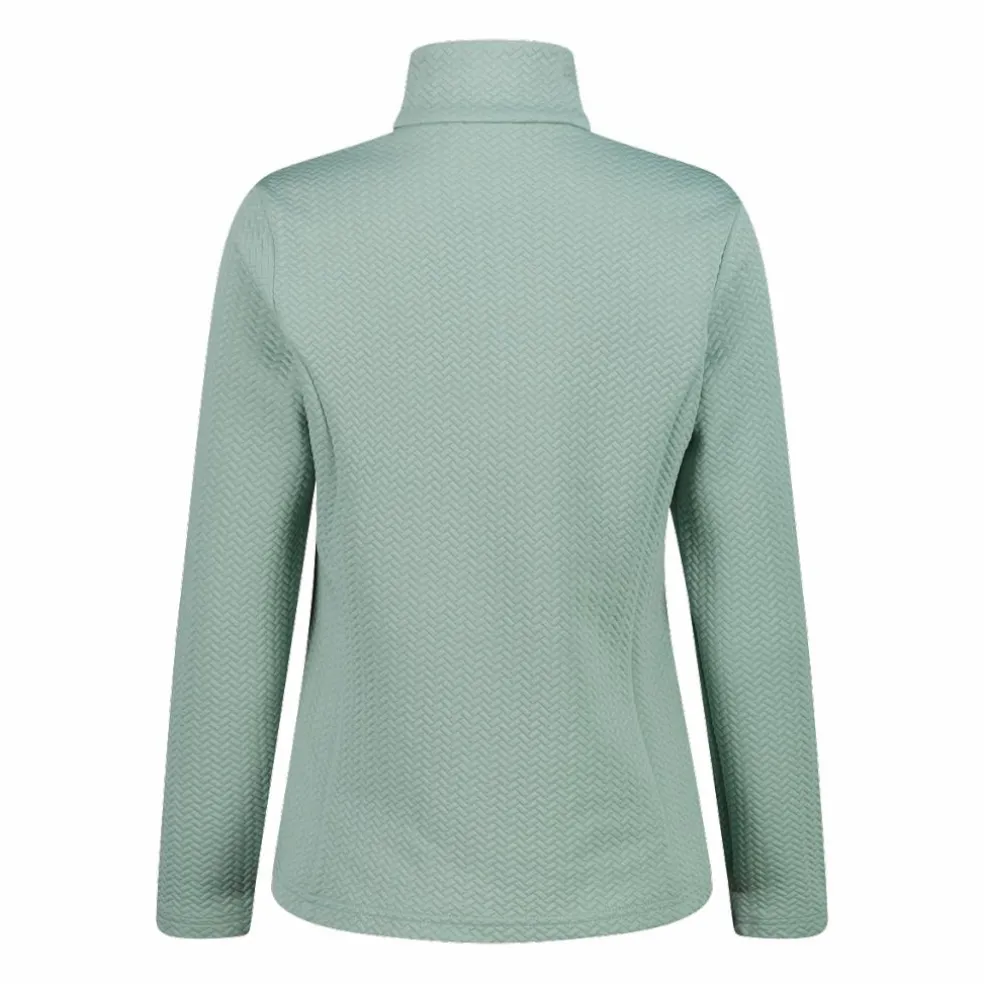 Pile mezza zip elasticizzato da donna con stampa jacquard