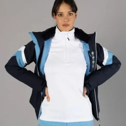 Pile mezza zip elasticizzato da donna con stampa jacquard