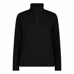 Pile mezza zip elasticizzato da donna con stampa jacquard