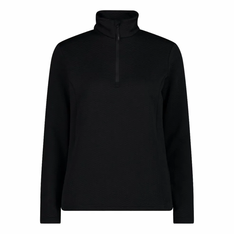 Pile mezza zip elasticizzato da donna con stampa jacquard