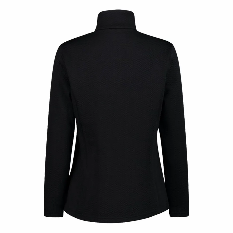 Pile mezza zip elasticizzato da donna con stampa jacquard