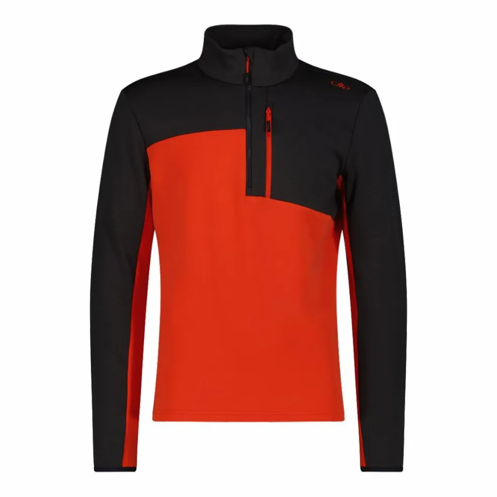 Pile mezza zip Grid Tech da uomo in block color