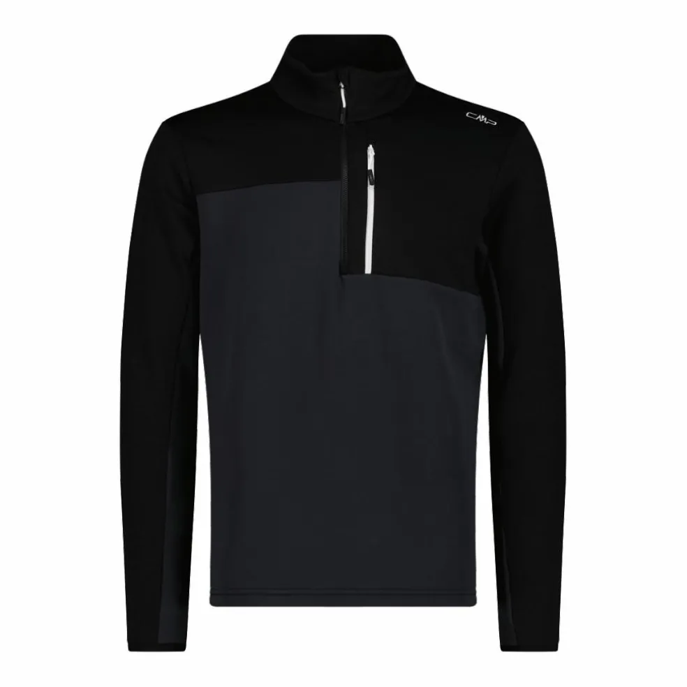 Pile mezza zip Grid Tech da uomo in block color