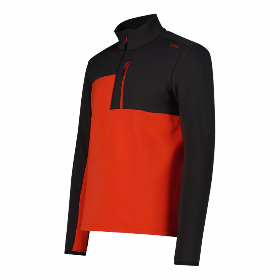 Pile mezza zip Grid Tech da uomo in block color