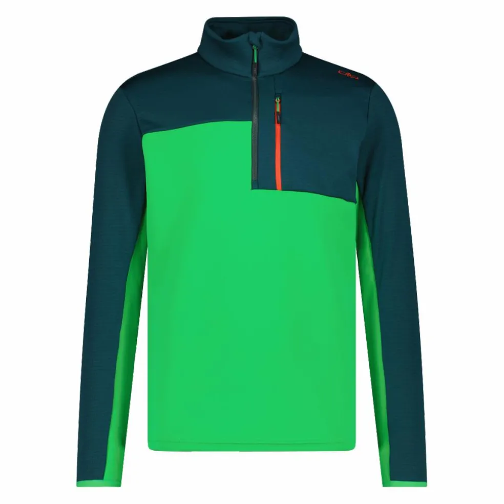 Pile mezza zip Grid Tech da uomo in block color