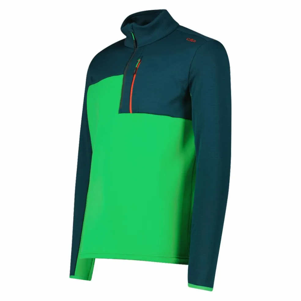 Pile mezza zip Grid Tech da uomo in block color