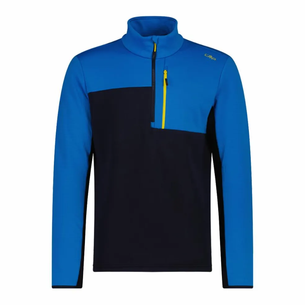 Pile mezza zip Grid Tech da uomo in block color