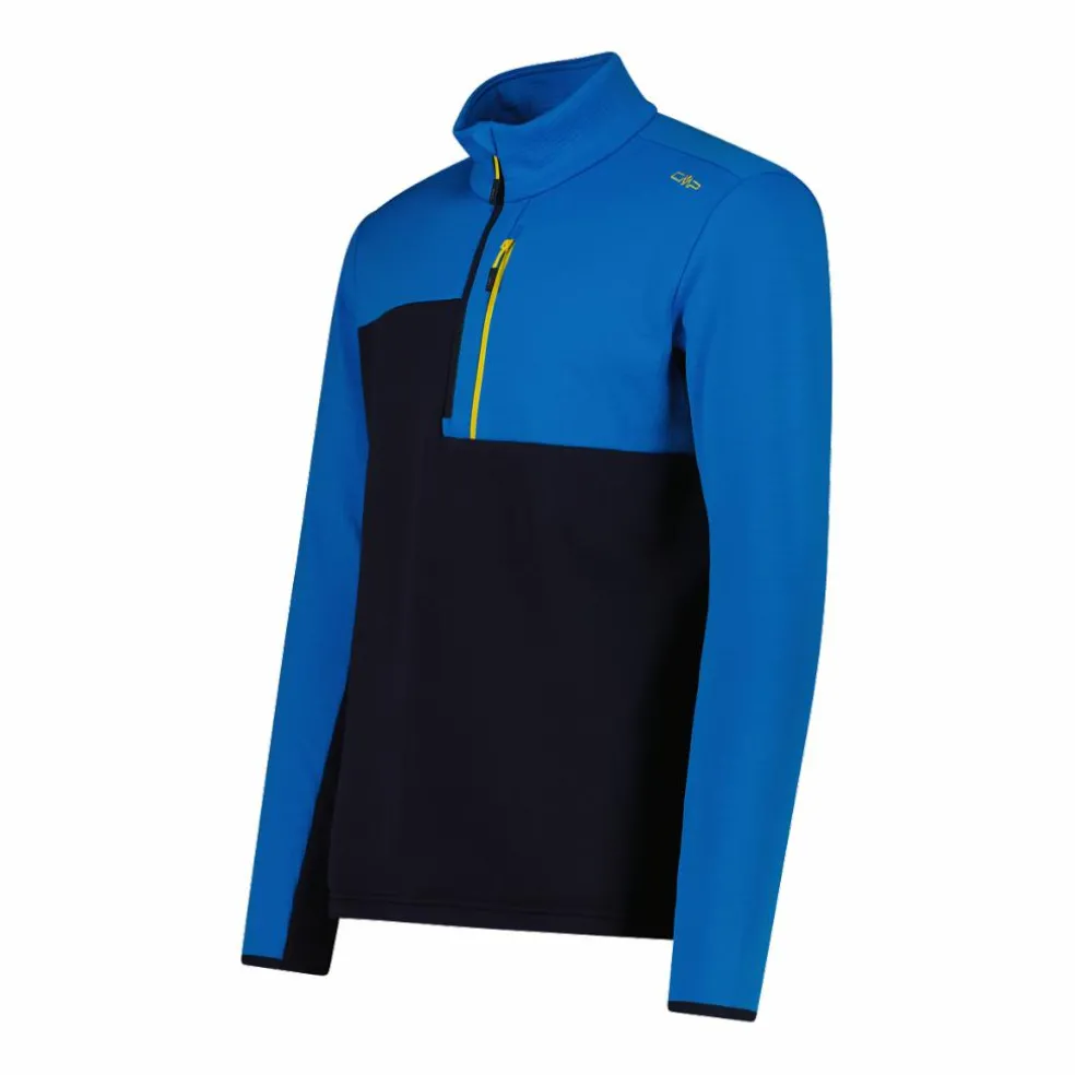 Pile mezza zip Grid Tech da uomo in block color