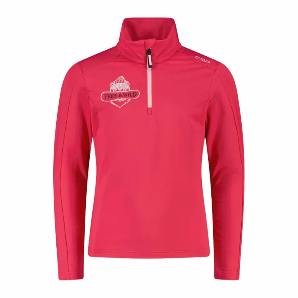 Pile mezza zip Softech da bambina stampato