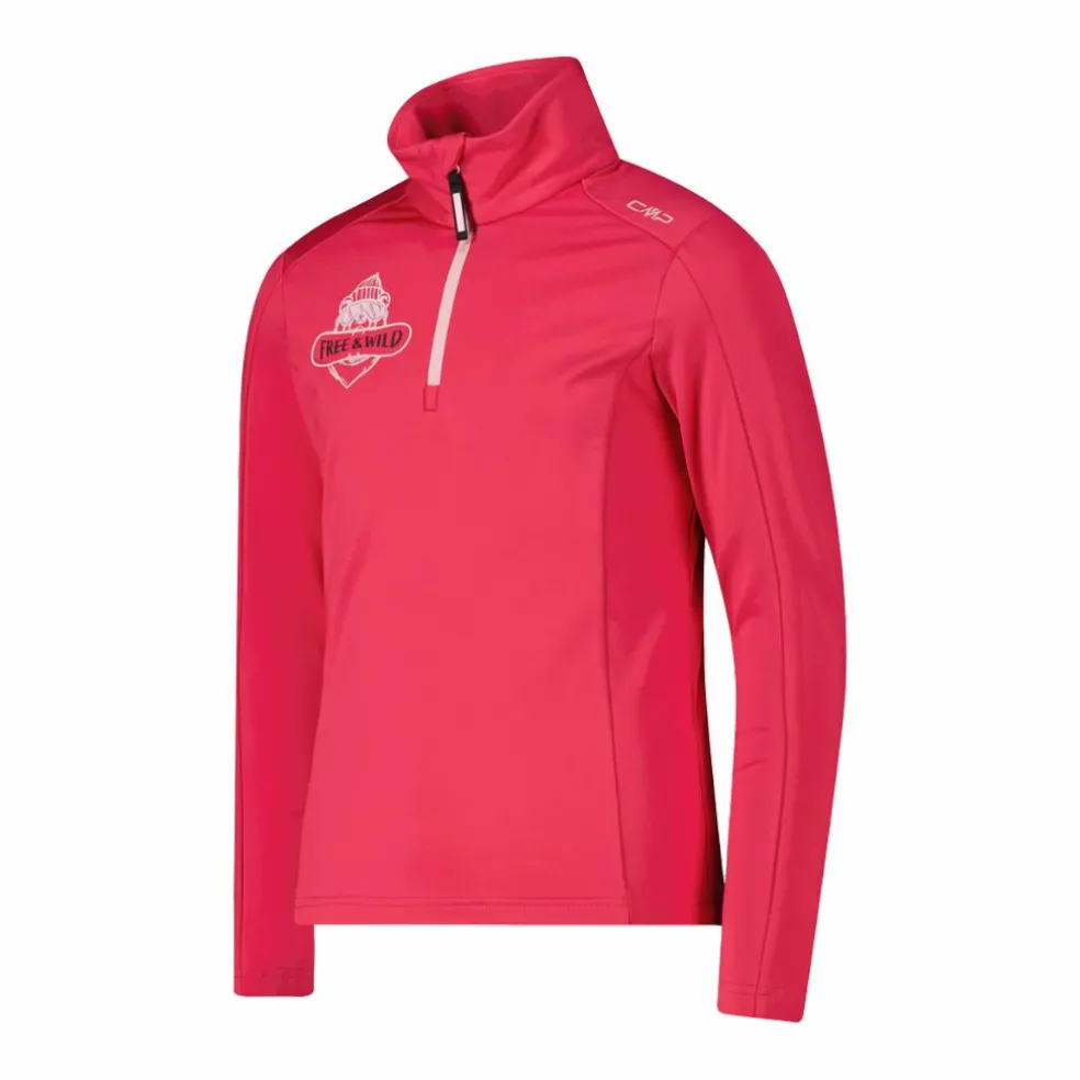 Pile mezza zip Softech da bambina stampato