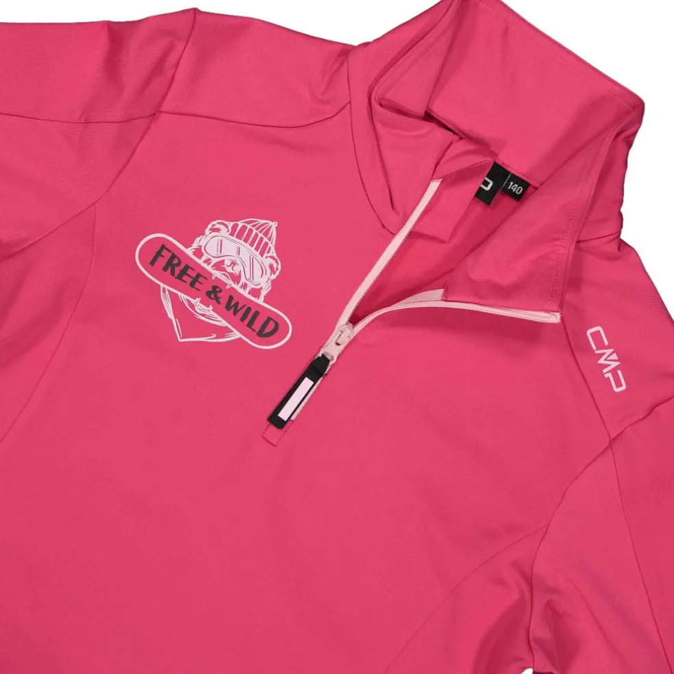 Pile mezza zip Softech da bambina stampato