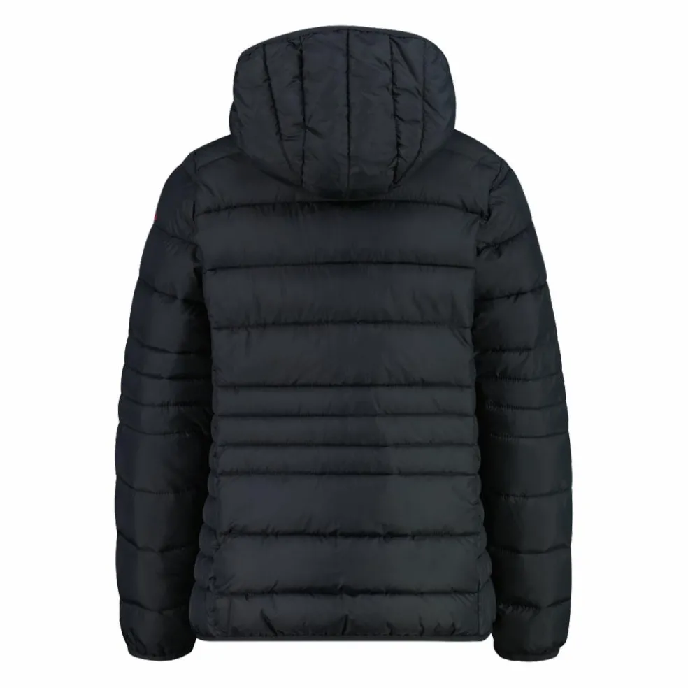 Piumino da bambina con cappuccio taffeta