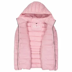 Piumino da bambina con cappuccio taffeta