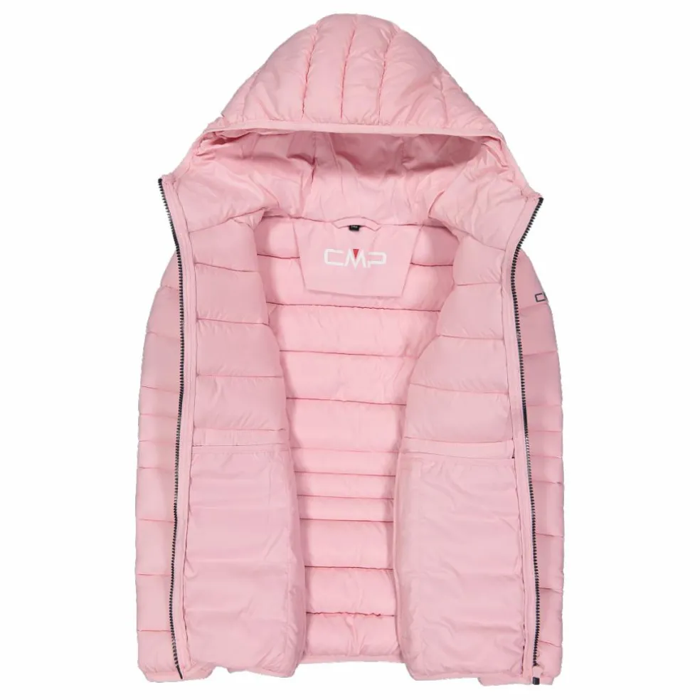 Piumino da bambina con cappuccio taffeta