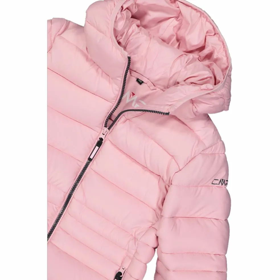 Piumino da bambina con cappuccio taffeta