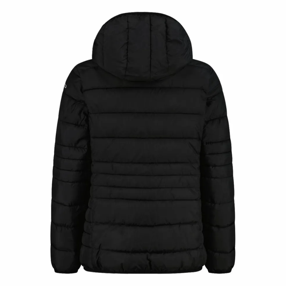 Piumino da bambina con cappuccio taffeta
