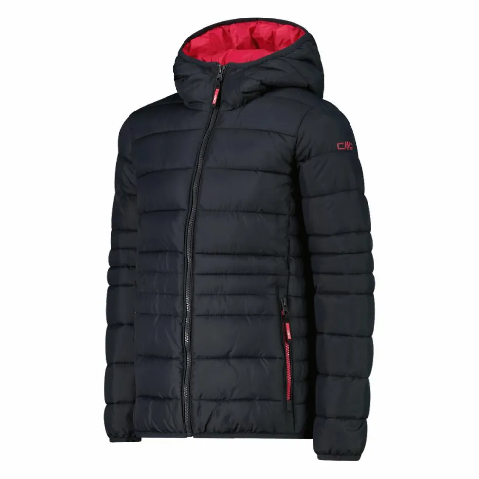 Piumino da bambina con cappuccio taffeta