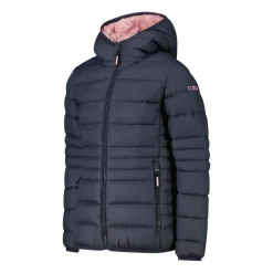 Piumino da bambina con cappuccio taffeta