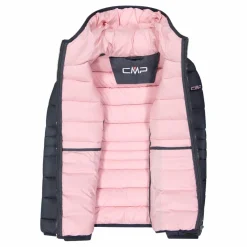 Piumino da bambina con cappuccio taffeta