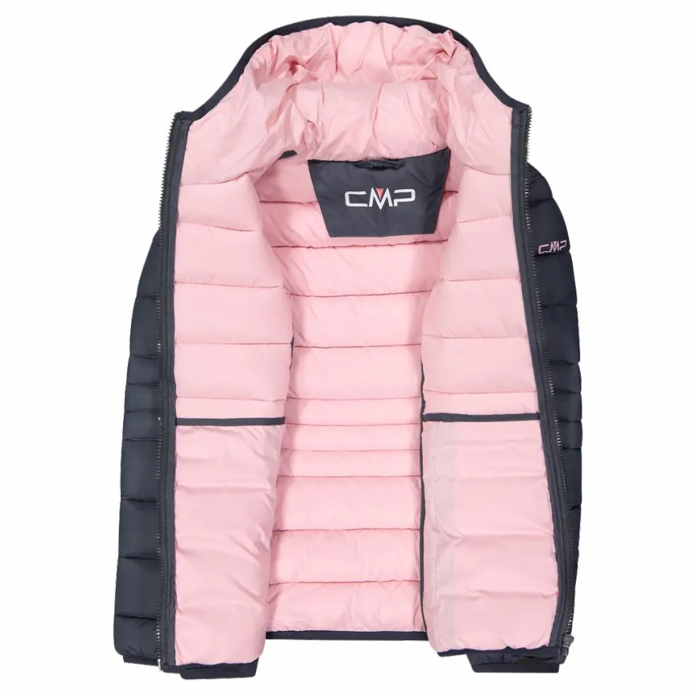 Piumino da bambina con cappuccio taffeta