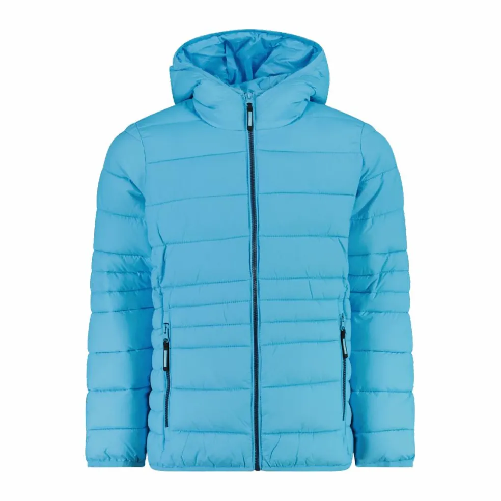 Piumino da bambina con cappuccio taffeta