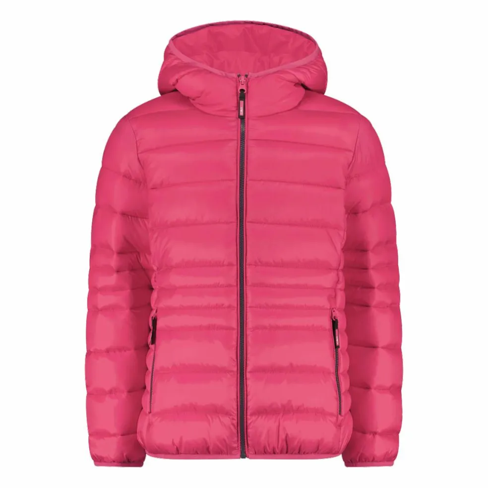 Piumino da bambina con cappuccio taffeta
