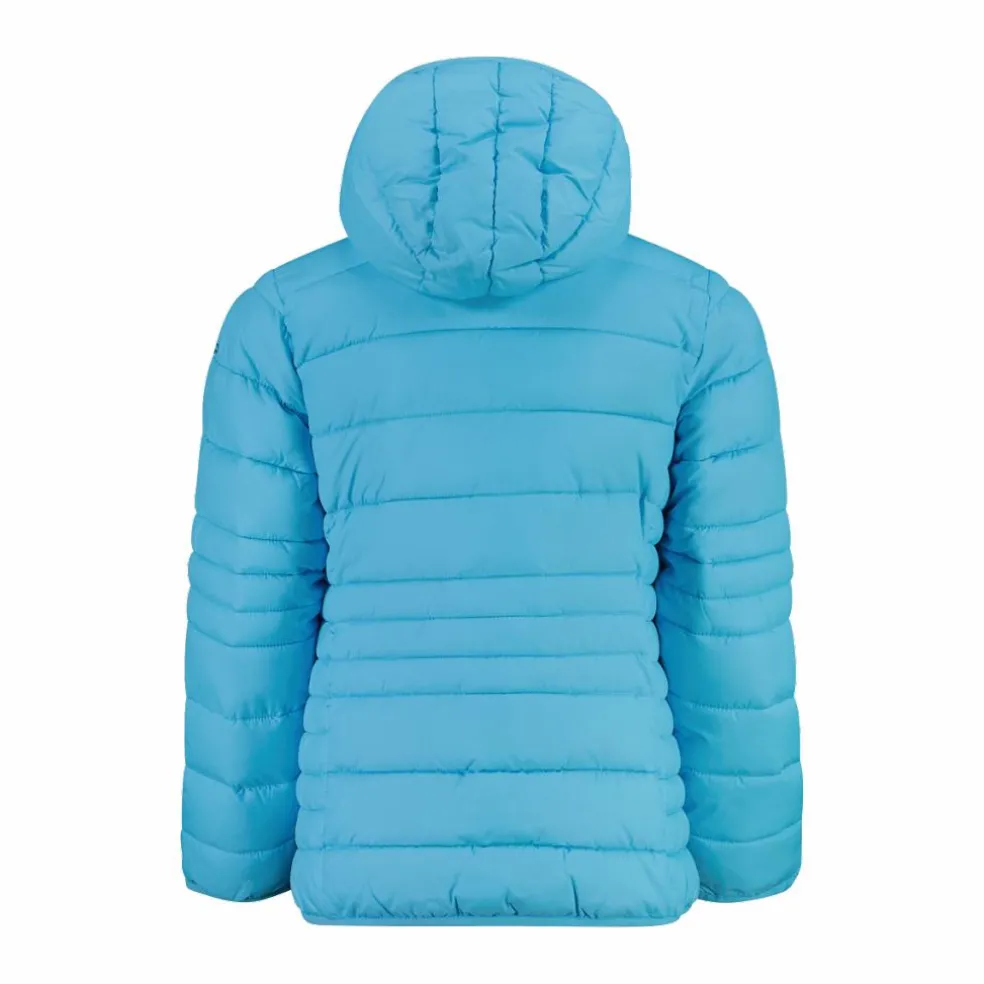 Piumino da bambina con cappuccio taffeta
