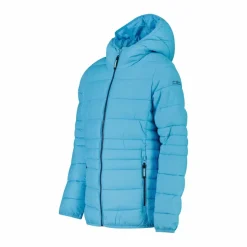 Piumino da bambina con cappuccio taffeta