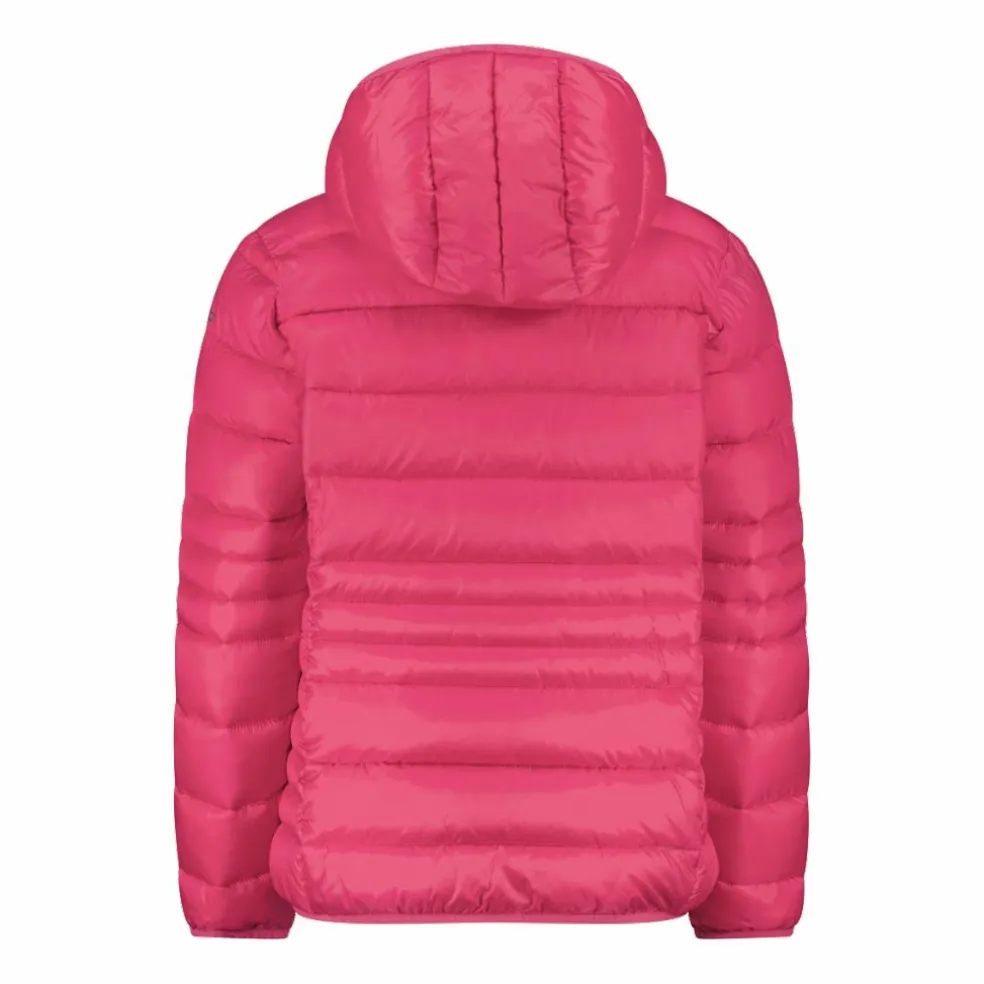 Piumino da bambina con cappuccio taffeta
