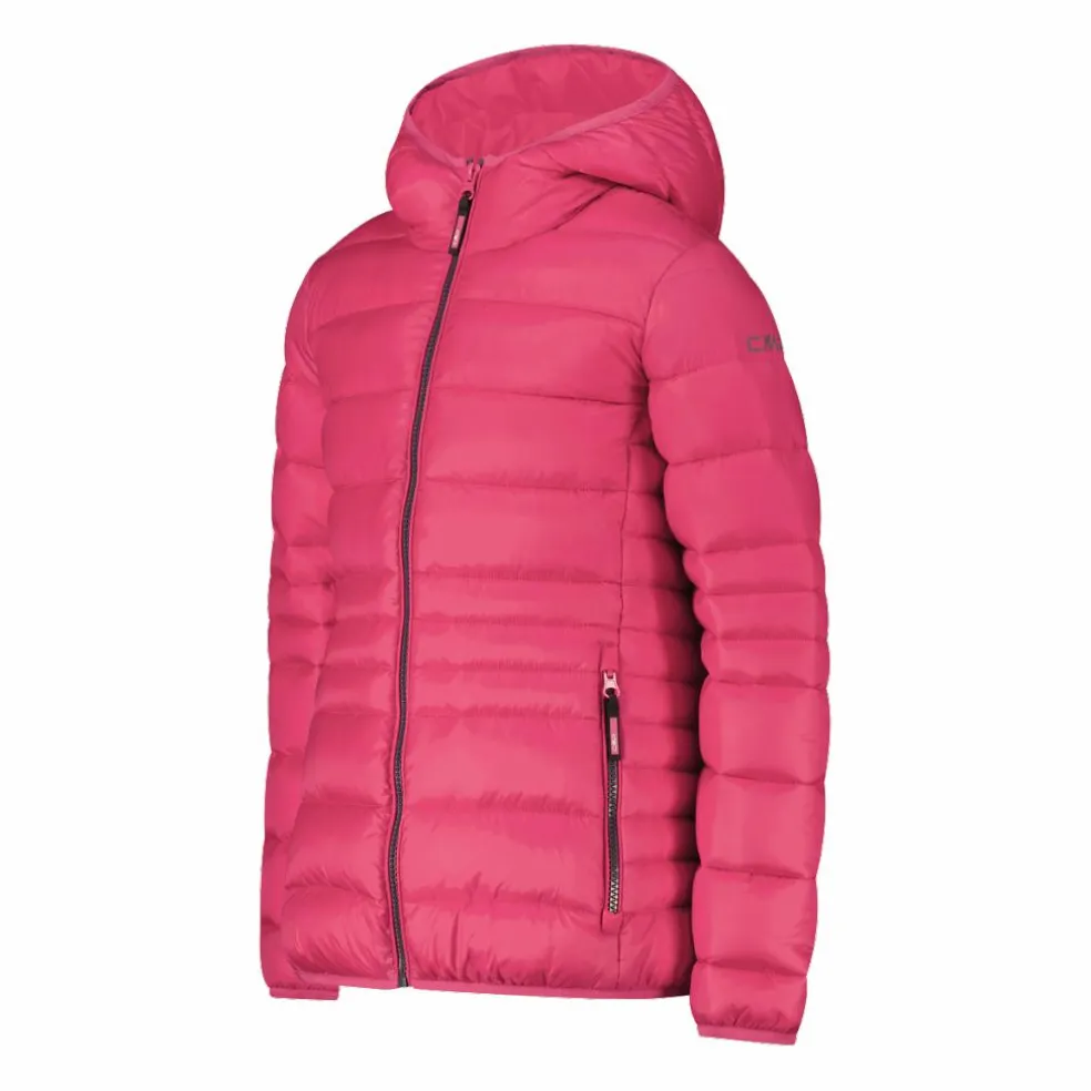 Piumino da bambina con cappuccio taffeta