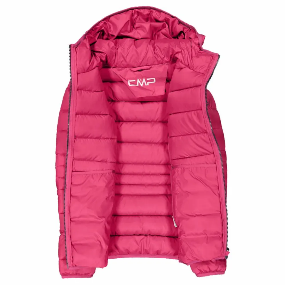 Piumino da bambina con cappuccio taffeta