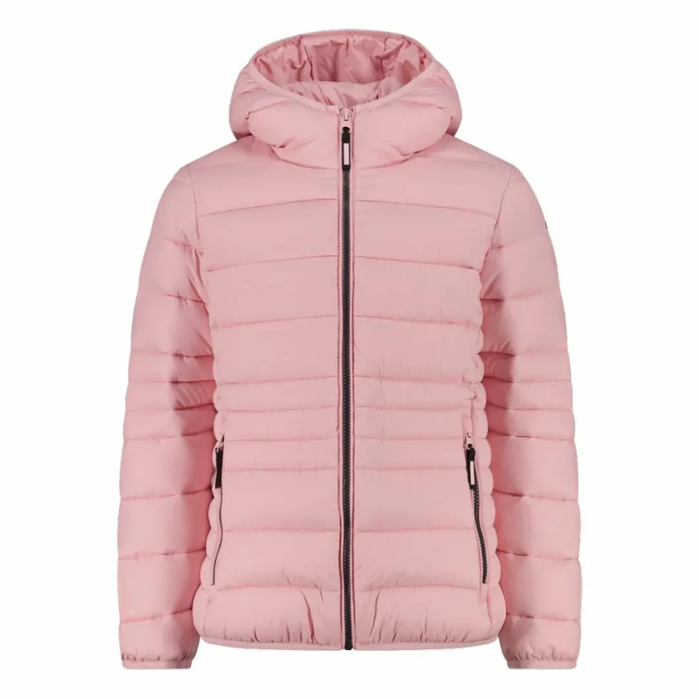 Piumino da bambina con cappuccio taffeta