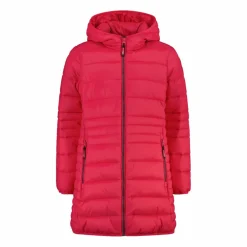 Piumino lungo da bambina con cappuccio taffeta