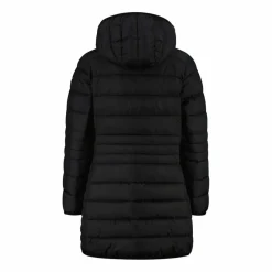 Piumino lungo da bambina con cappuccio taffeta