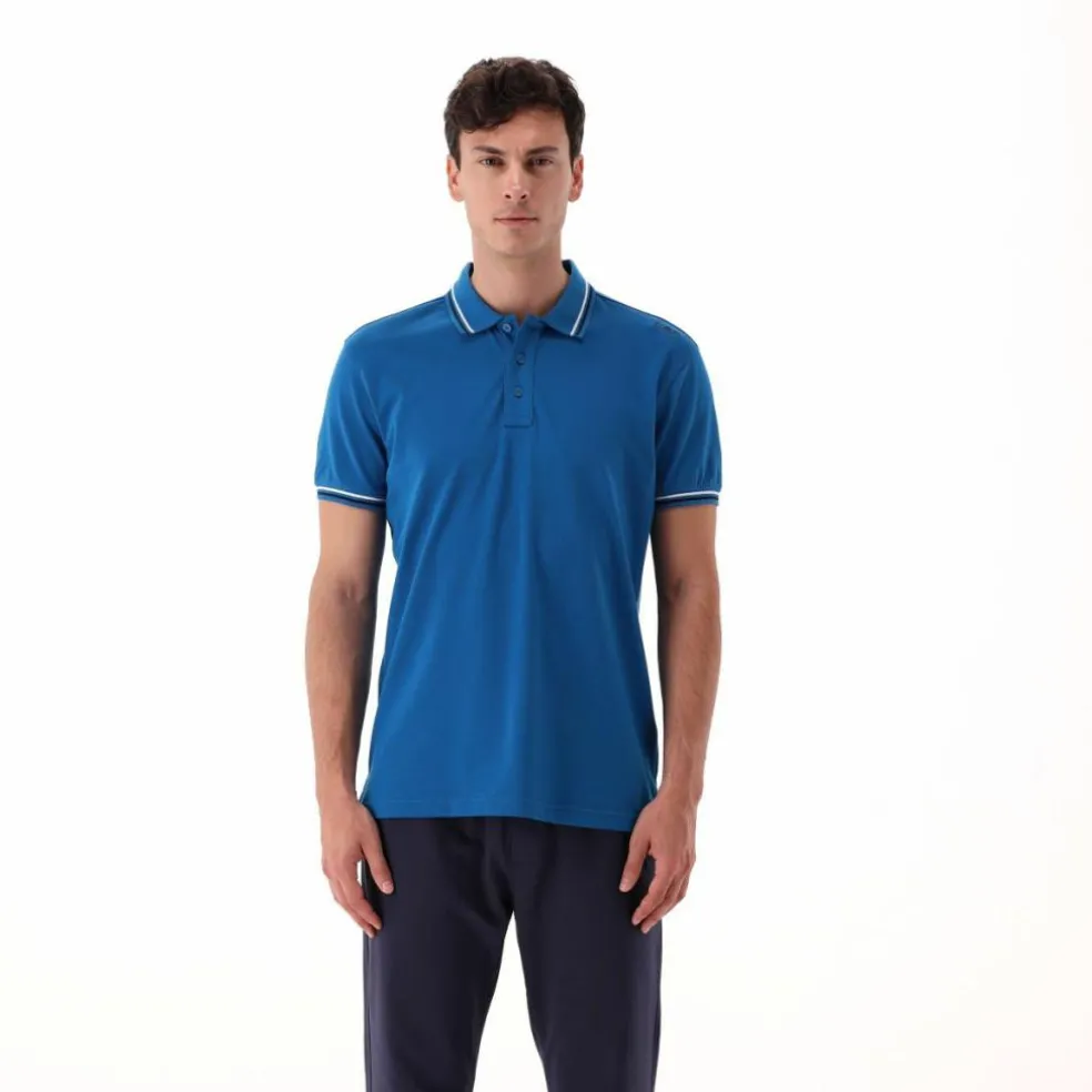 Polo da uomo in poliestere elasticizzato