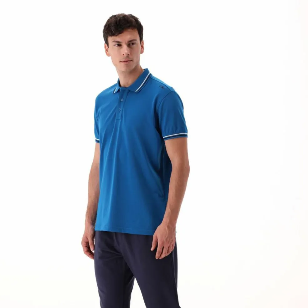 Polo da uomo in poliestere elasticizzato