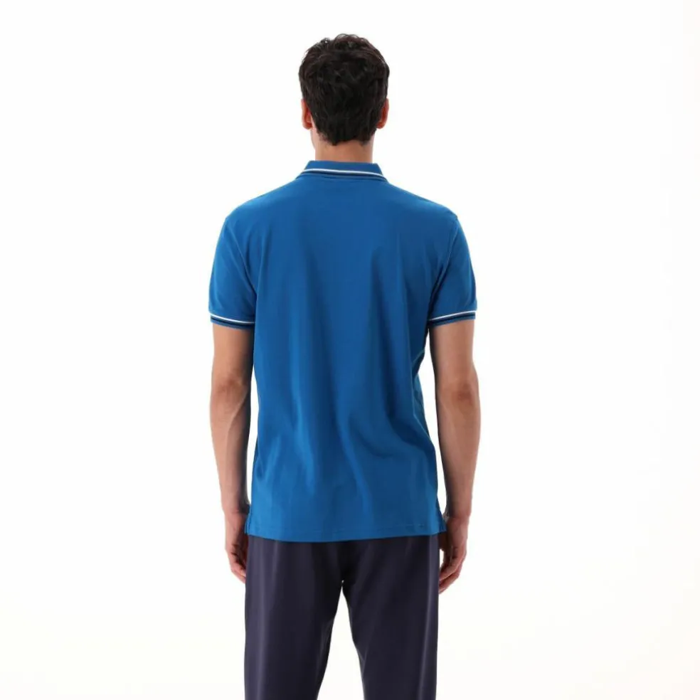 Polo da uomo in poliestere elasticizzato