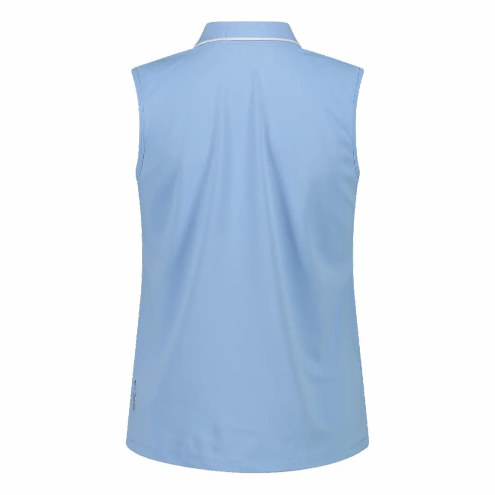 Polo senza maniche donna in stretch piquet