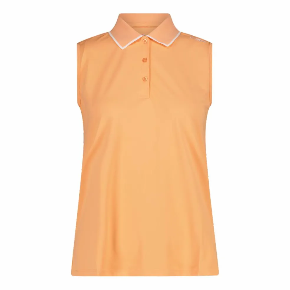 Polo senza maniche donna in stretch piquet