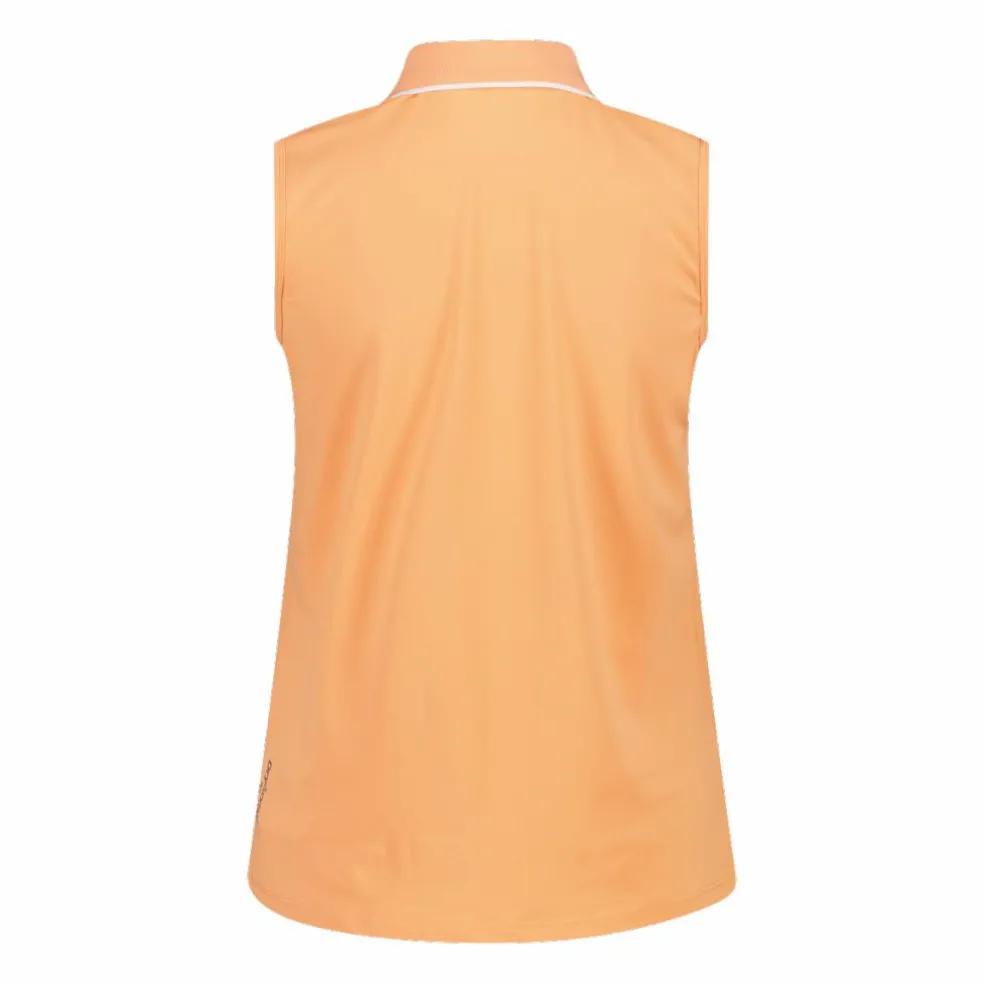 Polo senza maniche donna in stretch piquet