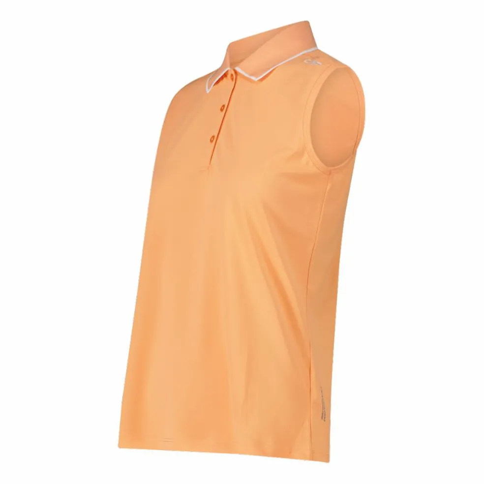 Polo senza maniche donna in stretch piquet